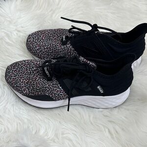 New Balance Black and White Leopard Sneakers